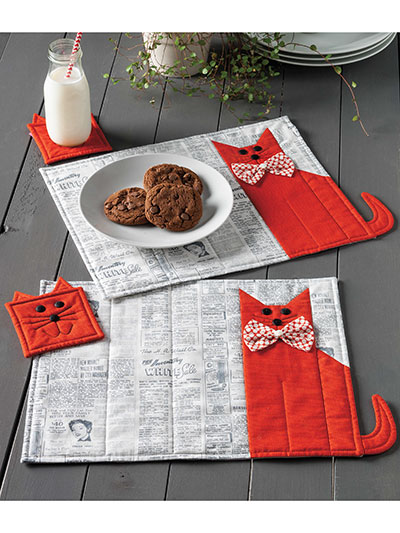 Cat Chow Place Mat & Coaster Set Quilt Pattern