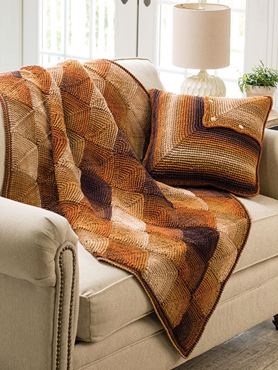 Sandstone Squares Pillow & Throw Crochet Pattern