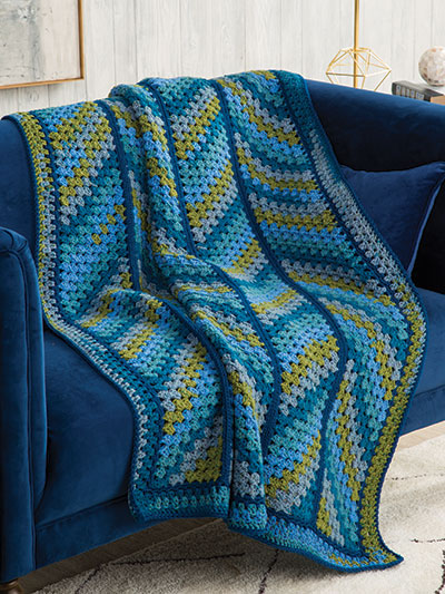 Slanted Stripes Throw Crochet Pattern