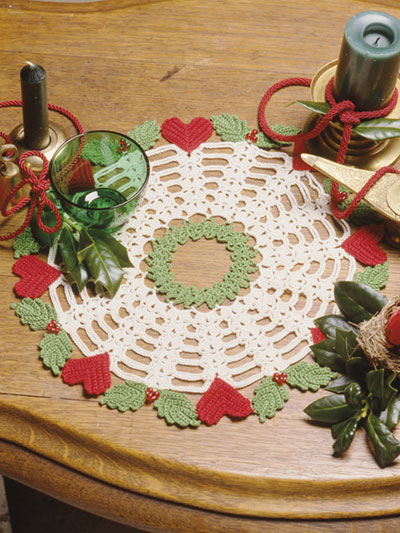 Hearts N Holly Doily Crochet Pattern