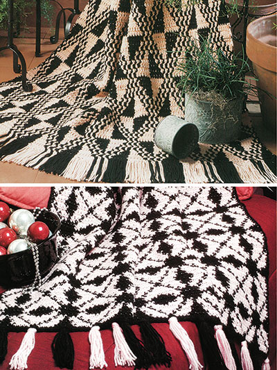 Graphic Afghans: Black & Cream Crochet Pattern