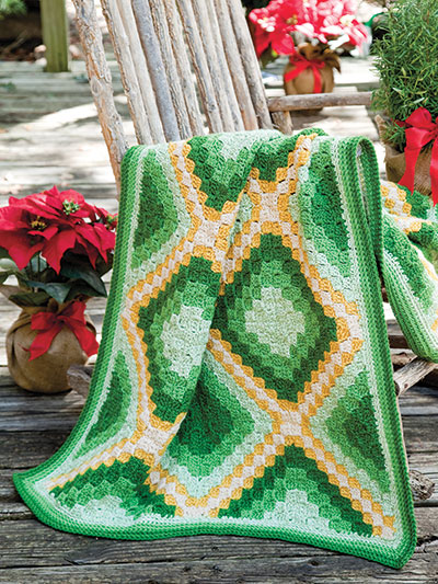 Festive Diagonal Lapghan Crochet Pattern
