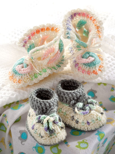 Mile-A-Minute Baby Booties Crochet Pattern