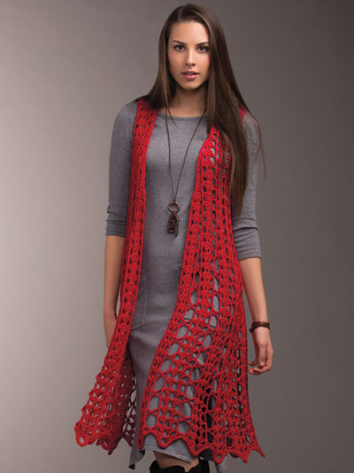 Turning Leaf Vest Crochet Pattern