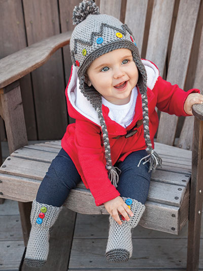 Baby Button Boot Socks & Hat Crochet Pattern