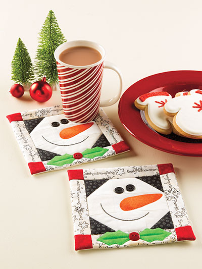 Merry Snowman Mug Rug Quilt Pattern