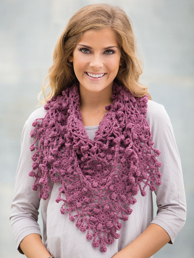 Flower Fringe Shawlette Crochet Pattern