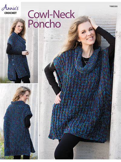 Cowl-Neck Poncho Crochet Pattern