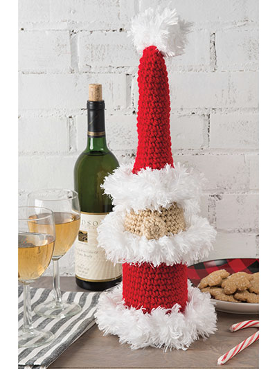Santa Wine Bottle Cover Crochet Pattern