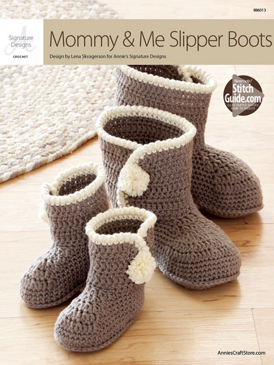ANNIE'S SIGNATURE DESIGNS: Mommy & Me Slipper Boots Crochet Pattern
