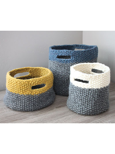 ANNIE'S SIGNATURE DESIGNS: Triplet Baskets Knit Pattern