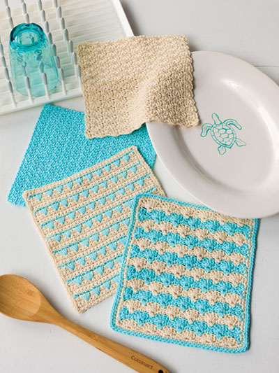 Sandy Shells Dishcloth Set Crochet Pattern
