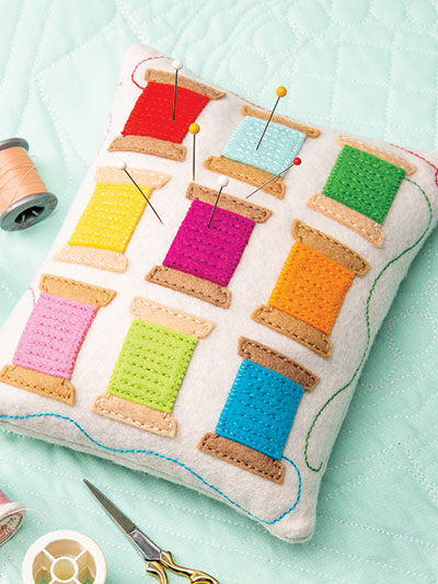 Thread Spools Pincushion Sewing Quilt Pattern