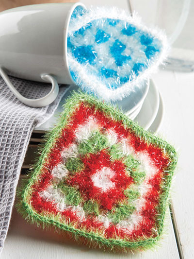 Granny Square Scrubbies Crochet Pattern