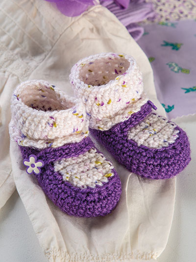 Mary Jane Baby Booties Crochet Pattern