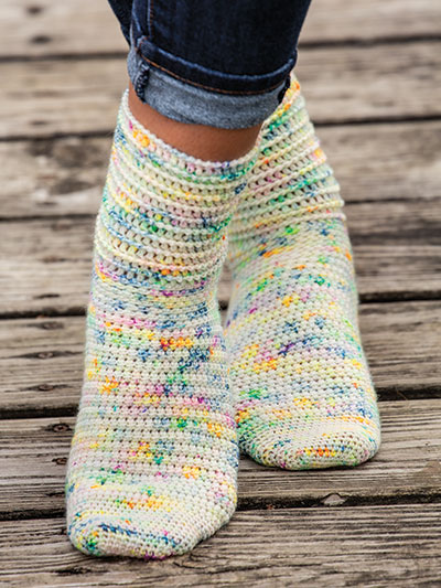 Corded Ridge Socks Crochet Pattern