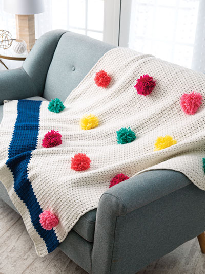 Pompom Throw Crochet Pattern