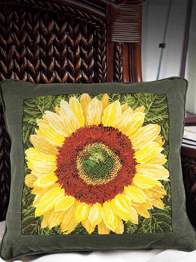 Sunflower Pillow Cross Stitch Pattern