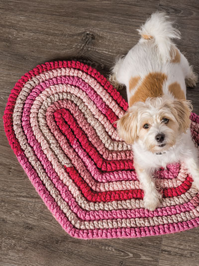 Big Hearts Rug with Folding Single Tutorial Crochet Pattern