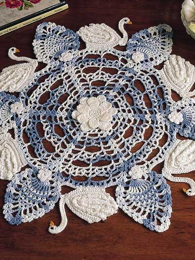 Six Swans A-Swimming Doily