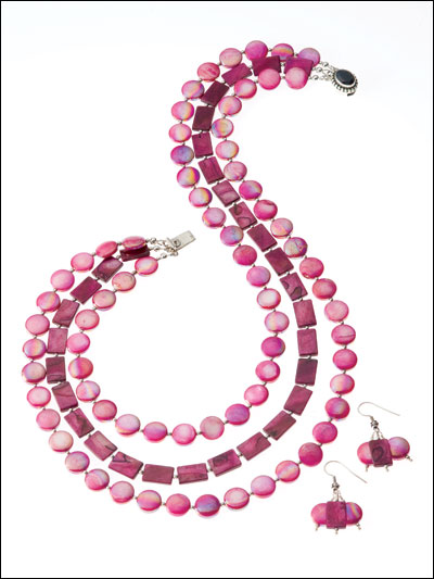 Burgundy & Pink Pearls Set