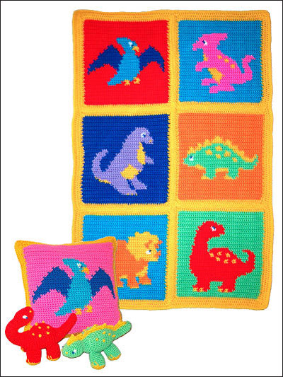 Dinosaurs! Afghan, Pillow & Toys