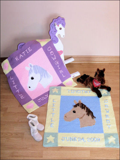 Baby Birth Sampler Pony Afghans Pattern Pack