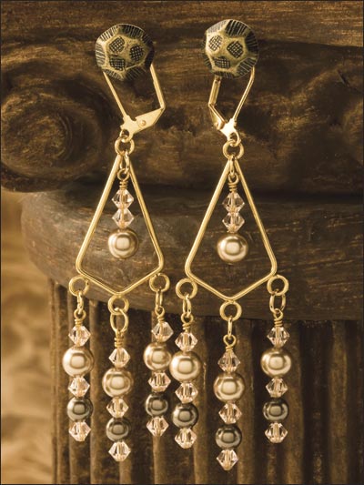 Warm Bronze Pearl Chandelier Earrings