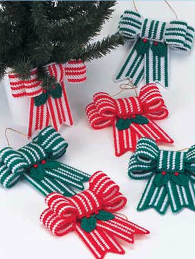 Candy Cane Bow Ornaments