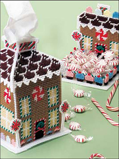 Gingerbread House Tissue Cover and Candy Dish