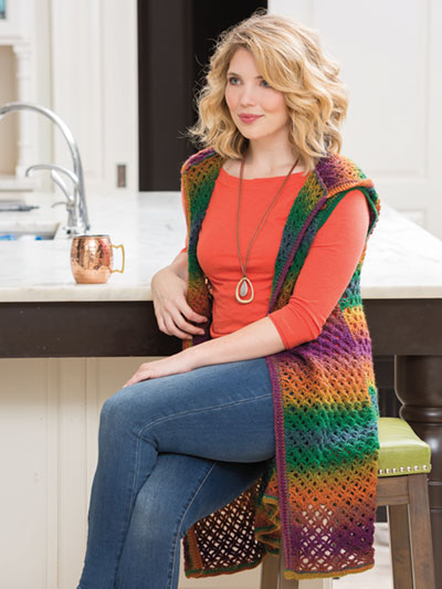 Tempting Technicolor Hooded Tunic Crochet Pattern