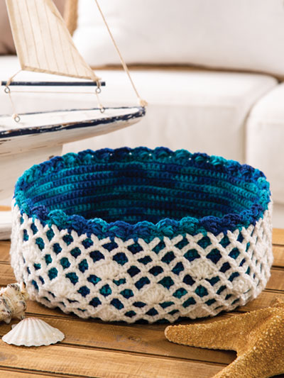Seashell Basket Crochet Pattern
